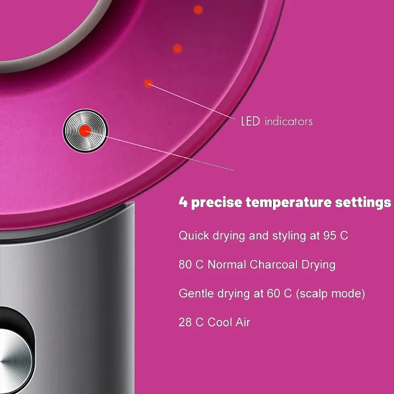 5 in 1 Electric Ionic Hair Dryer High Speed Bladeless Hairdryer Negative Ion Professional 1.8M Super Leafless Hair Dryer