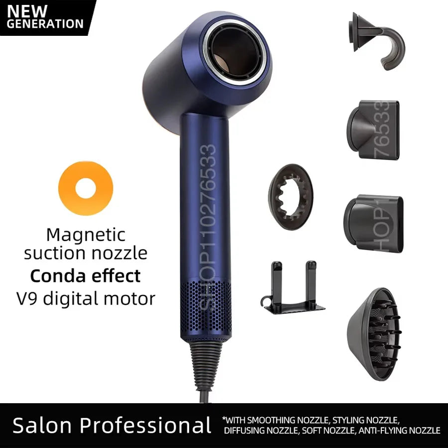5 in 1 Electric Ionic Hair Dryer High Speed Bladeless Hairdryer Negative Ion Professional 1.8M Super Leafless Hair Dryer