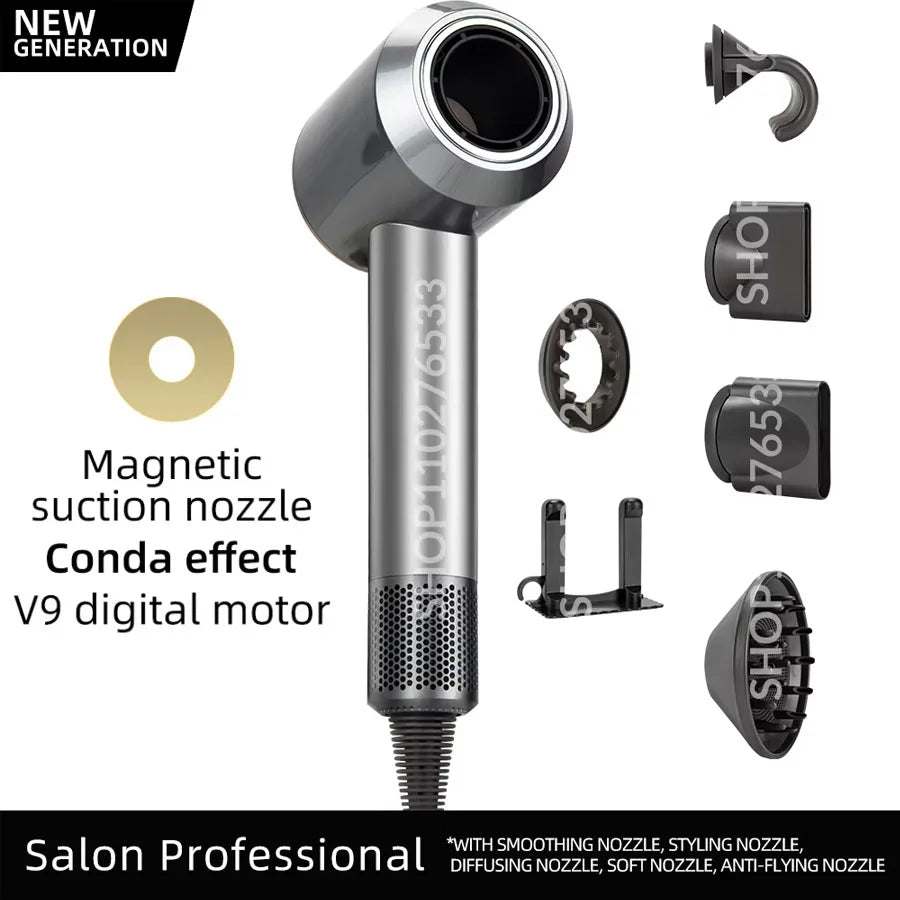 5 in 1 Electric Ionic Hair Dryer High Speed Bladeless Hairdryer Negative Ion Professional 1.8M Super Leafless Hair Dryer