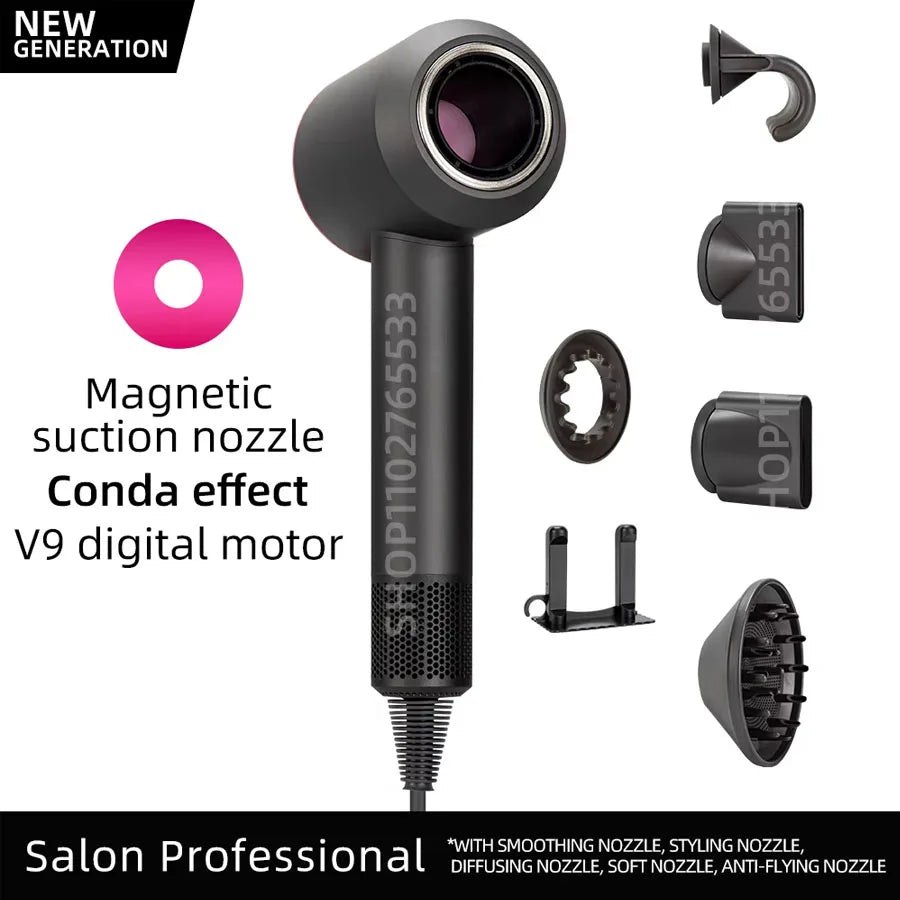 5 in 1 Electric Ionic Hair Dryer High Speed Bladeless Hairdryer Negative Ion Professional 1.8M Super Leafless Hair Dryer