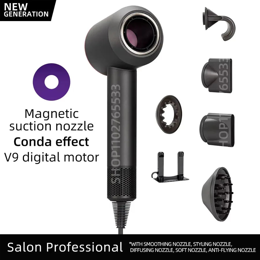 5 in 1 Electric Ionic Hair Dryer High Speed Bladeless Hairdryer Negative Ion Professional 1.8M Super Leafless Hair Dryer
