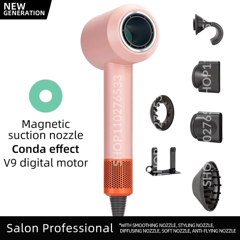 5 in 1 Electric Ionic Hair Dryer High Speed Bladeless Hairdryer Negative Ion Professional 1.8M Super Leafless Hair Dryer